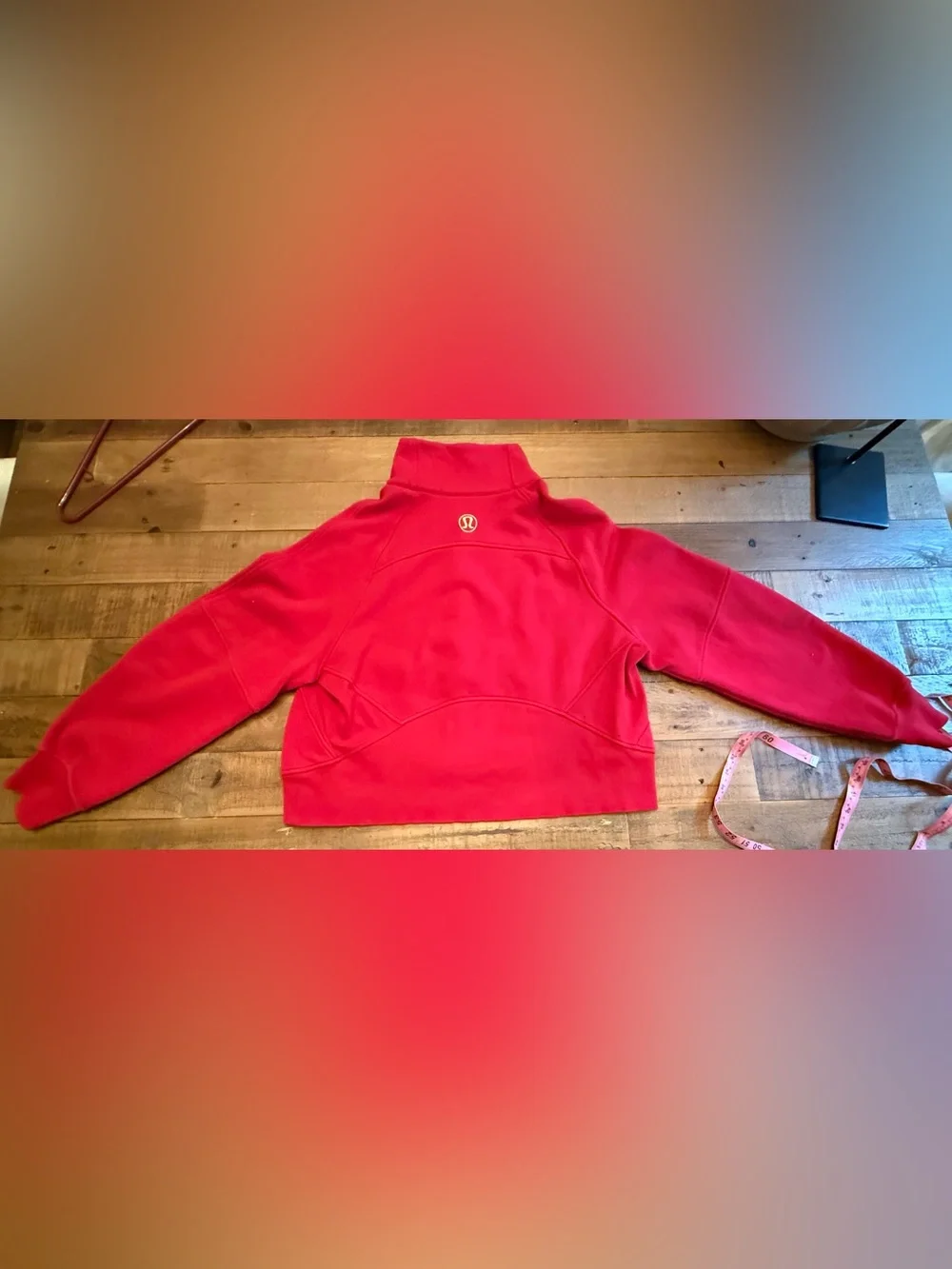 lululemon Lunar New Year Scuba Oversized Funnel-Neck Half Zip Dark Red M/L EXC C